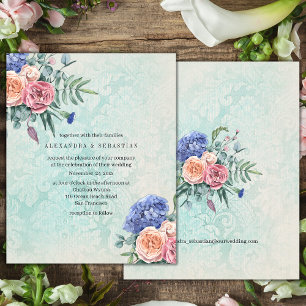 Budgetera ren Hydrangeas på den avverkade Grönten Flygblad