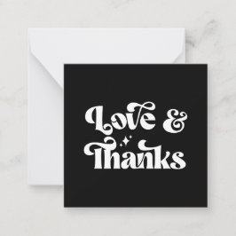 Budgetera Retro Modern Kärlek och Tack Bröllop Anteckningskort