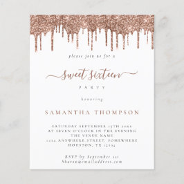 Budgetera Ro Glitter-drivrutiner, söt 16-inbjudan