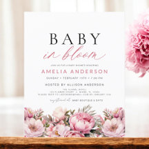 Budgetera Rosa Baby i Eleganten Bloom Baby Shower