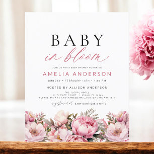 Budgetera Rosa Baby i Eleganten Bloom Baby Shower