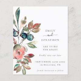 Budgetera Rosa Blommigt Bröllop spara datum