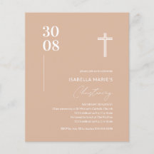 Budgetera  Rosa - minimalistiskt Christening Inbju