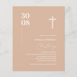 Budgetera  Rosa - minimalistiskt Christening Inbju