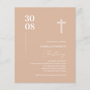 Budgetera  Rosa - minimalistiskt Christening Inbju