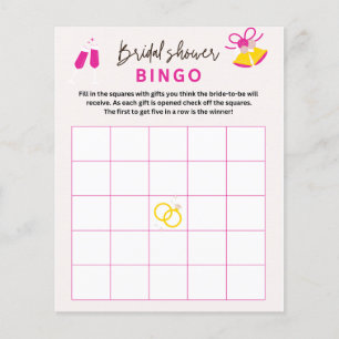 Budgetera Rosa Möhippa Bingo Bröllop-spelkort Flygblad