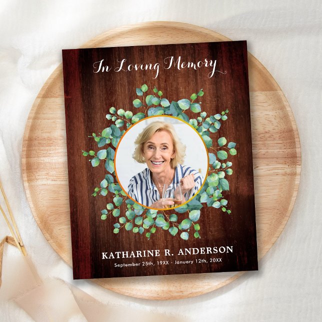 Budgetera Rustic Greenery Funeral - tackkort (Skapare uppladdad)