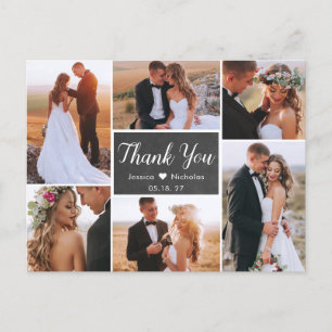 Budgetera Rustic Photo Collage Bröllop Tack Vykort