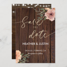 Budgetera Rustik Script String Ljus & Snöre Bröllo Inbjudningar