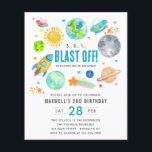 Budgetera Rymden-utfall av Kid-Födelsedagsfest<br><div class="desc">Modern Rymden Galaxy Måne Rocket Spaceship Alien Kid Blast off Kids Children Birthday Investigation</div>