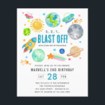 Budgetera Rymden-utfall av Kid-Födelsedagsfest<br><div class="desc">Modern Rymden Galaxy Måne Rocket Spaceship Alien Kid Blast off Kids Children Birthday Investigation</div>