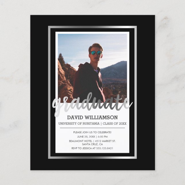 Budgetera Silver & Black Photo Studentfest (Framsida)