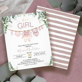Budgetera sin inbjudan till en Rosa Boho Baby Show Flygblad