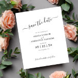 Budgetera skript för enkel chic bröllop spara datu<br><div class="desc">Modern elegant minimalistisk typografi-skript neutralt BUDGET AFFORDABLE bröllop spara datum kort.</div>