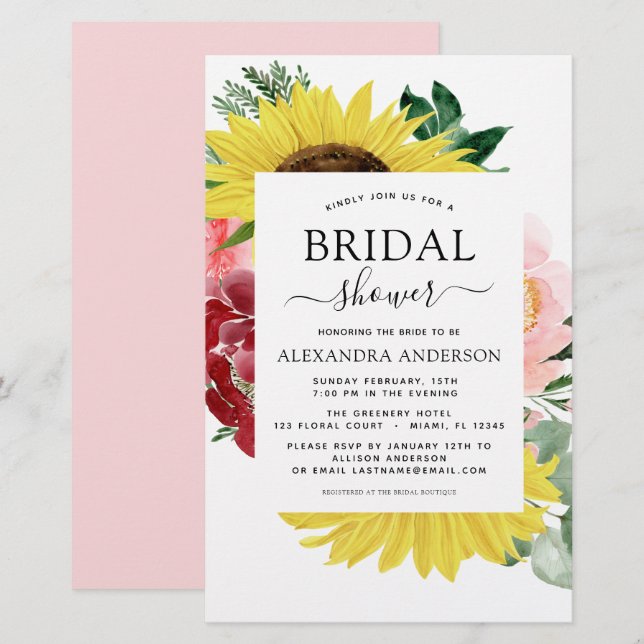 Budgetera solrosMöhippan Vår Blommigt (Fram/baksida)