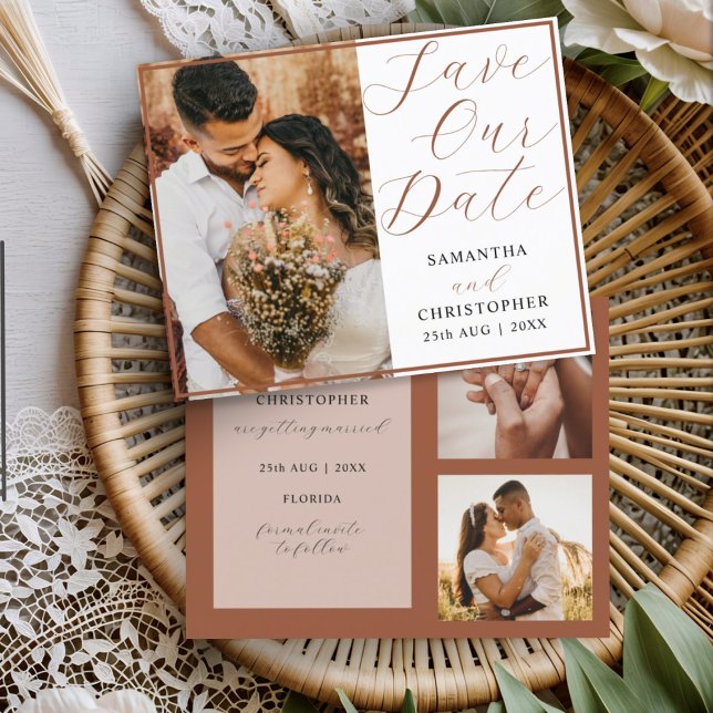 Budgetera Spara vårt datum Terracotta Photo Bröllo (Skapare uppladdad)