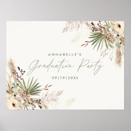 Budgetera studenten pampas botaniska moderna elega poster