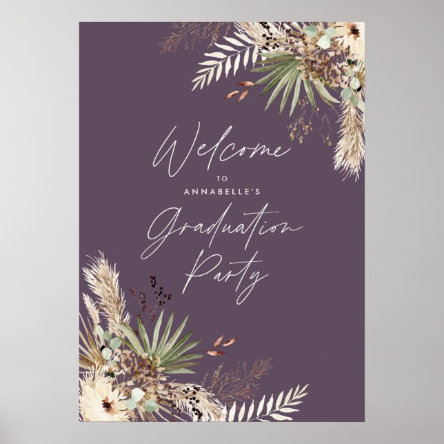 Budgetera studenten pampas lila modern elegant poster (Framsidan)