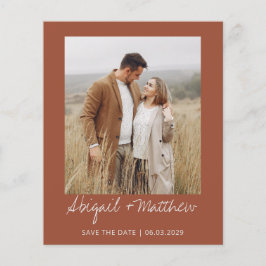 Budgetera Terra Cotta-spara datuminbjudan Flygblad