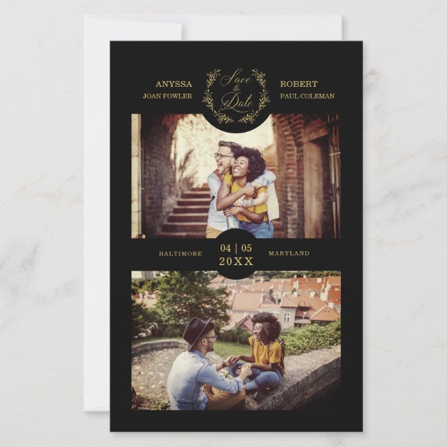 Budgetera Trendiget Grenar Black Personlig 2 Foton (Framsida)