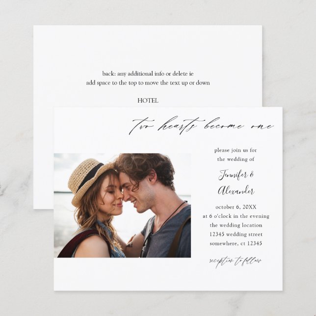 Budgetera två hörn Fotokalligrafi Bröllop (Fram/baksida)