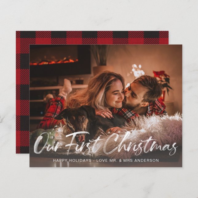 Budgetera vårt första Buffalo-checkfoto för julkla (Fram/baksida)