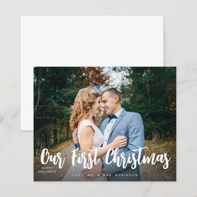 Budgetera vårt första minimalistiska julfoto (Fram/baksida)