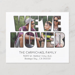 Budgetera Vi har flyttat med meddelande om fotoFly