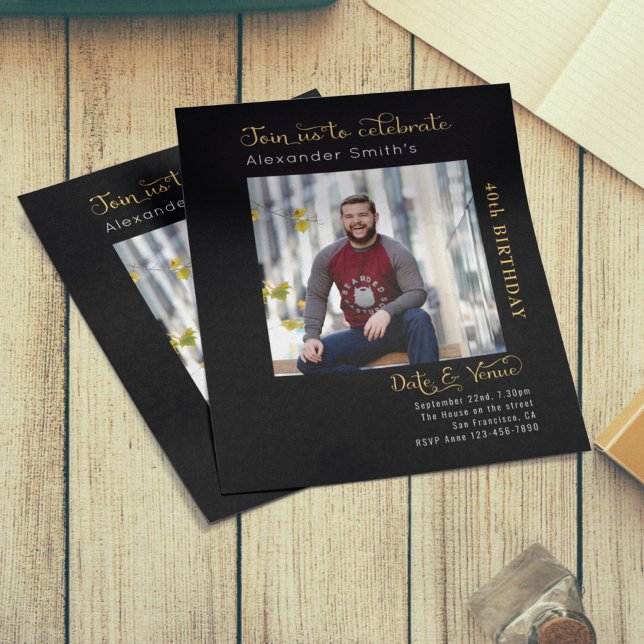 Budgeterad 40:e dagars svart inbjudan flygblad (Skapare uppladdad)