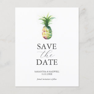 Budgeterad ananas Bröllop spara datum Flygblad