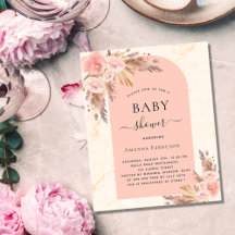Budgeterad babyduschpampas gräs ro guld boho