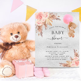 Budgeterad babyduschpampas gräs teddy silver