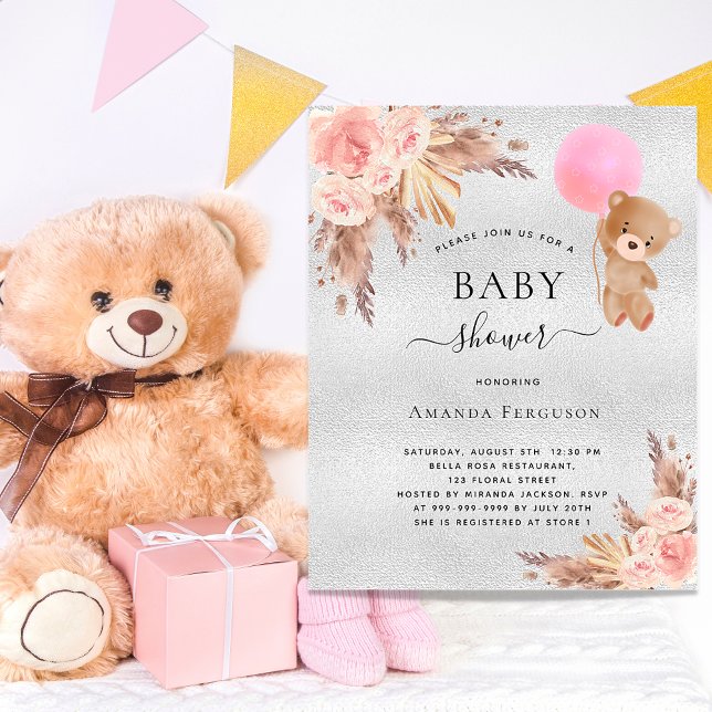 Budgeterad babyduschpampas gräs teddy silver (Skapare uppladdad)