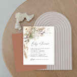 Budgeterad babyduschpampas modern boho-elegant flygblad<br><div class="desc">Budgeterad babyduschpampasgräs och eukalyptus modern boho elegant snyggt party design. I en contemporary terracotta,  sage grönt,  naturlig,  gräddvit och svart färgväg.</div>