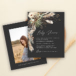 Budgeterad babyduschpampas modern svart fotoboho flygblad<br><div class="desc">Budgeterad babyduschpampasgräs och eukalyptus modern boho elegant snyggt fotoparbjudandedesign. I en contemporary terracotta,  sage grönt,  naturlig,  gräddvit och svart färgväg.</div>