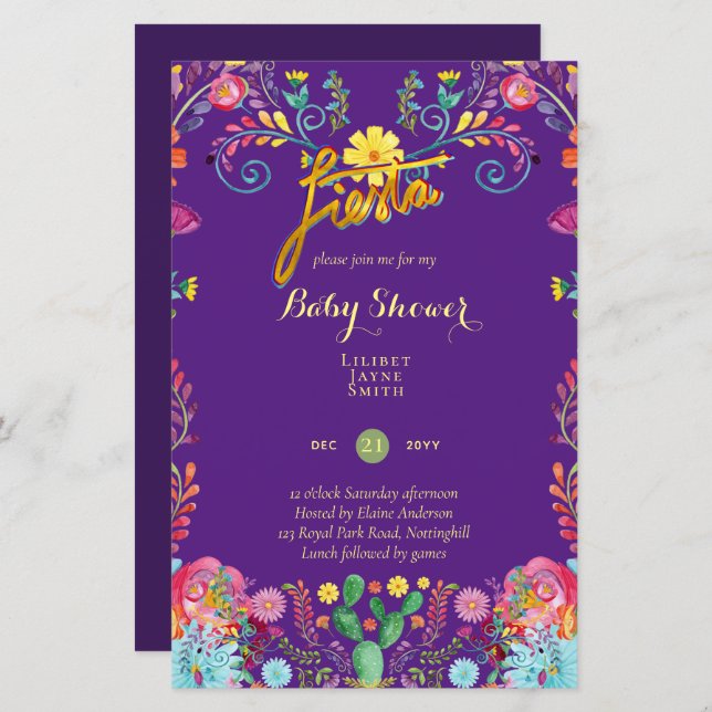 Budgeterad babyvisningsprogram - stor Storlek Blom (Fram/baksida)