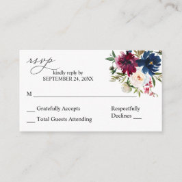 Budgeterad blå Lila och vit Blommigt 2SM Ingen mål Tilläggskort