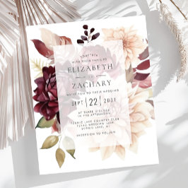 Budgeterad Blommigt Burgundy Cream Fall Wedding In