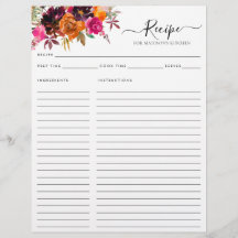 Budgeterad Blommigt Burgundy Lila Kitchen Recie