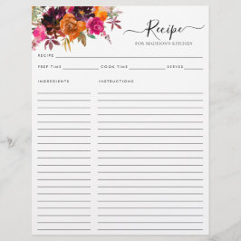 Budgeterad Blommigt Burgundy Lila Kitchen Recie Reklamblad