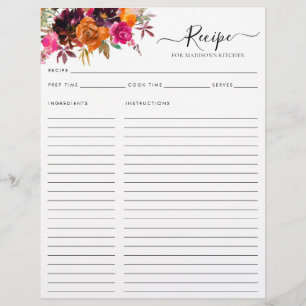 Budgeterad Blommigt Burgundy Lila Kitchen Recie Reklamblad