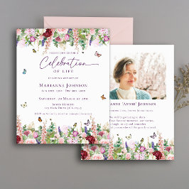 Budgeterad Blommigt Butterflies Firande i Life