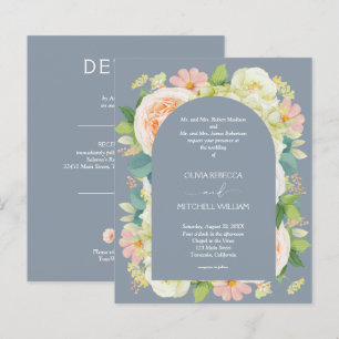 Budgeterad Blommigt Dusty Blue Bröllop All i One I