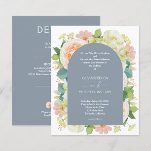 Budgeterad Blommigt Dusty Blue Bröllop All i One I