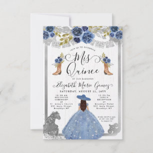 Budgeterad Blommigt Dusty Blue Silver Charra Quinc Anteckningskort