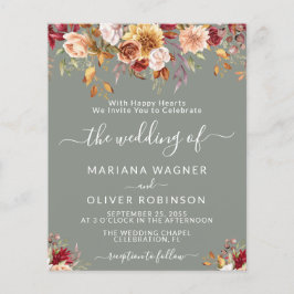 Budgeterad Blommigt för kvartsfälla Grönt Bröllop