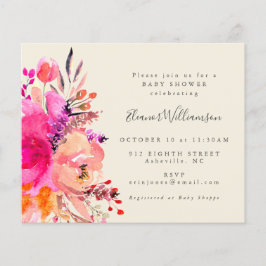 Budgeterad Blommigt för ljus Rosa - enkel babystöv