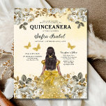 Budgeterad Blommigt Guld Butterfly Princess Quince Flygblad<br><div class="desc">Fira din speciella dag med Blommigt Guld Butterfly Princess Quinceañera. Den här eleganten har en delikat guld-fjärilar och blommigtens accenter som symboliserar skönhet och omvandling. De mjuka, graciösa detaljerna passar perfekt ihop med ett vanligt prinsessa-tema, som skapar en inbjudan som känns tidlös och förtjusande. Den här inbjudan är perfekt för...</div>