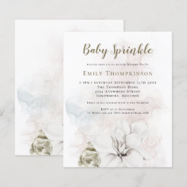 Budgeterad Blommigt Könsneutral Baby Sprinkle Show