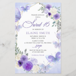 Budgeterad Blommigt Lila Lilac Butterflies Sweet 1